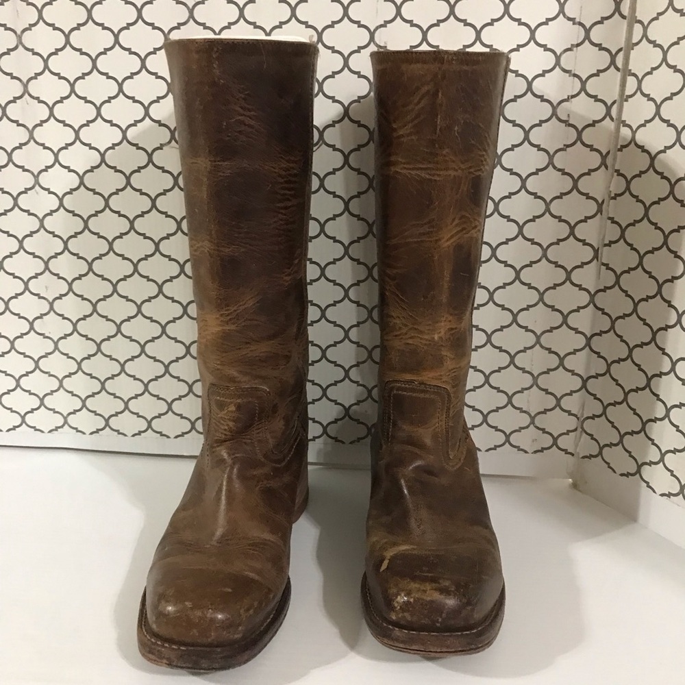 Frye Campus Brown Leather Women's Riding Boots Size 9M - Picture 3 of 12
